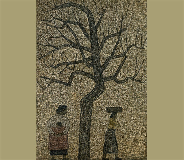  박수근 I '나무와 두 여인' 캔버스에 유채 130×89cm 1962. 리움미술관 소장