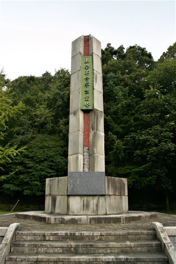동학혁명군은 괴멸적인 타격을 입어 이 고개를 넘지 못하고 후퇴함. 이 탑을 일본 장교출신 대통령이 세웠다는 글(탑신 건립문)에 있는 그의 이름을 사람들이 돌로 쪼아 버렸음.