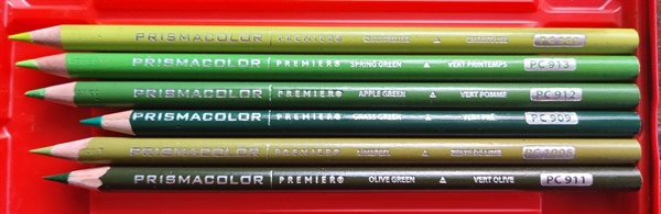 초록 계열의 색연필