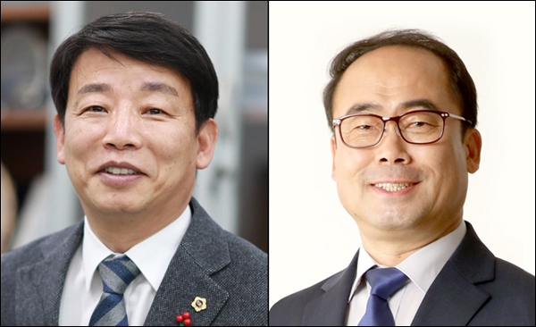  대전참여자치시민연대가 선정한 '2021 올해의 정치인' 수상자인 대전시의회 김찬술, 조성칠 의원.
