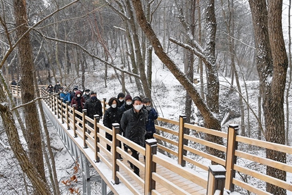  지난 1월 19일 열린 자작나무숲 개통식.