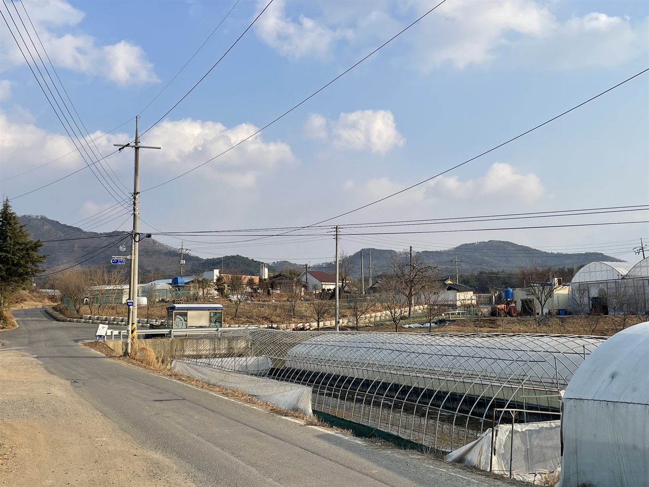 안계리 마을 전경   마을의 여러 집이 같은 날에 제사를 지낸다.