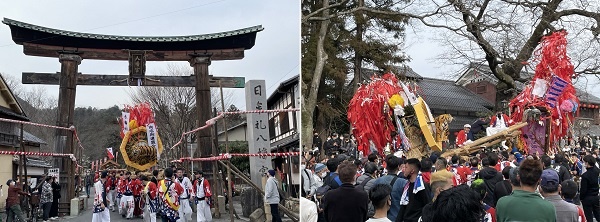          다시 신가마는 어른 30 여 명이 어깨에 메고 마을을 돌면서 지신을 밟기도 하고, 이웃 가마와 경쟁을 하기도 합니다.