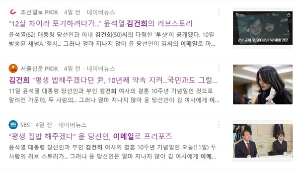 언론은 윤석열 당선인과 배우자 김건희씨의 '러브 스토리'에만 집중했다 