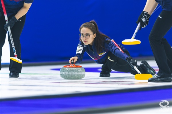  2022 여자 컬링 세계선수권대회에 나선 김은정 선수.