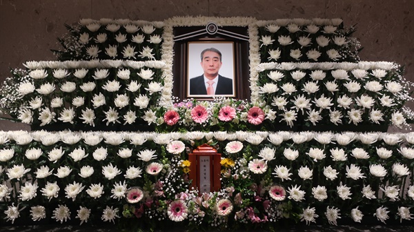 배달노동자이자 21세기조선의열단 이사였던 조아무개씨의 빈소가 서울 중앙대병원 장례식장에 마련됐다.