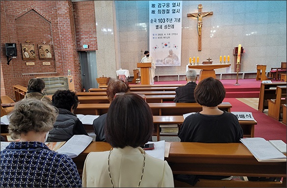 최정철, 김구응 열사 추도예배가 성공회병천교회에 진행됐다.