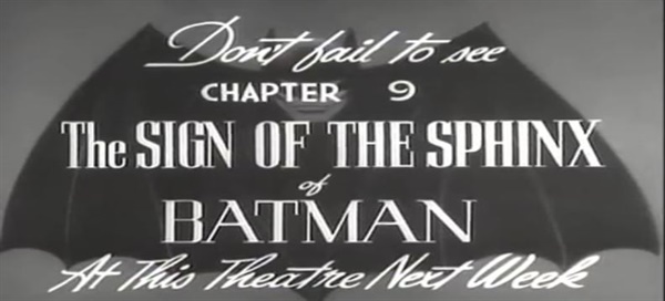 배트맨 영화 다음 주 예고 시리얼 무비 형식인 영화 배트맨 (1943). 다음 주 예고를 하는 장면