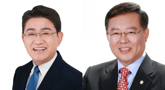 2012년 지방선거 서울 노원구청장 후보: 더불어민주당 오승록(왼쪽), 국민의힘 임재혁