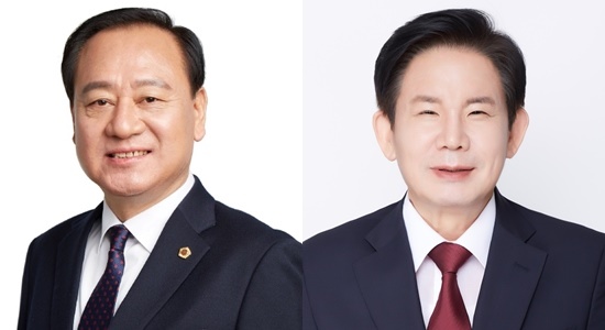 2012년 지방선거 서울 마포구청장 후보: 더불어민주당 류동균(왼쪽), 국민의힘 박강수