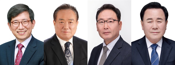  왼쪽부터 조영종, 이병학, 김지철, 김영춘 충남교육감 후보