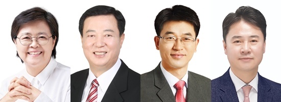 2022년 6월 1일 지방선거 서울 구청장 후보들. 왼쪽부터 강북구청장 민주당 이순희, 국민의힘 이성희, 도봉구청장 민주당 김용석, 국민의힘 오언석.