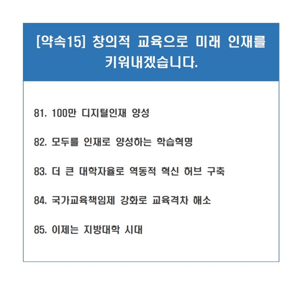 윤석열 정부 국정과제,약속 15의 81~85번 국정과제를 흔히 교육분야 과제라고 이야기합니다만, 그 외에도 여기저기 조금씩 흩어져 있답니다. 