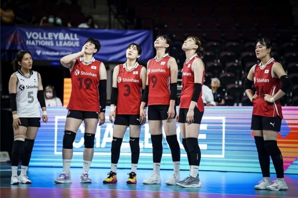  2022 발리볼네이션스리그(VNL)에 출전한 한국 여자배구 대표팀 
