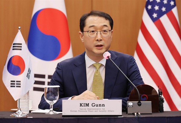 김건 외교부 한반도평화교섭본부장이 지난 2022년 6월 3일 오전 서울 종로구 외교부 청사에서 열린 '한미일 북핵수석대표 협의'에서 발언하고 있다. 