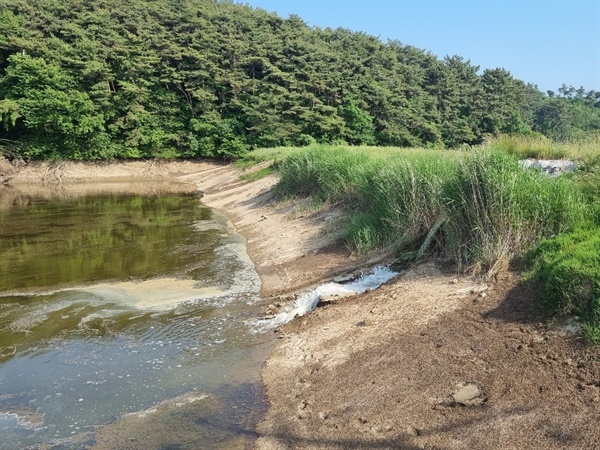 홍성군이 지난 2일부터 홍보지구 결성양수장을 가동해 농업용수 공급에 나선 가운데, 한 저수지에 물을 채우고 있다.
