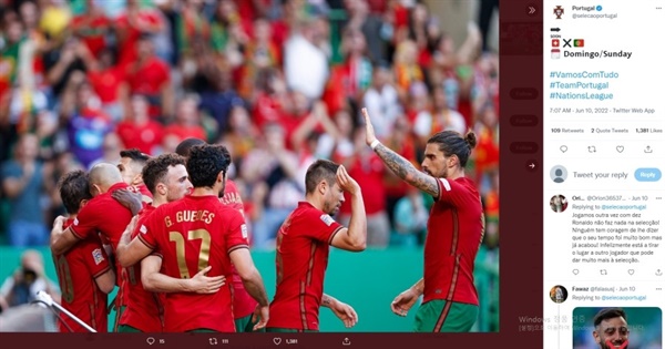 포르투갈 포르투갈이 이번 6월 네이션스리그 4경기에서 2승 1무 1패를 기록했다. 