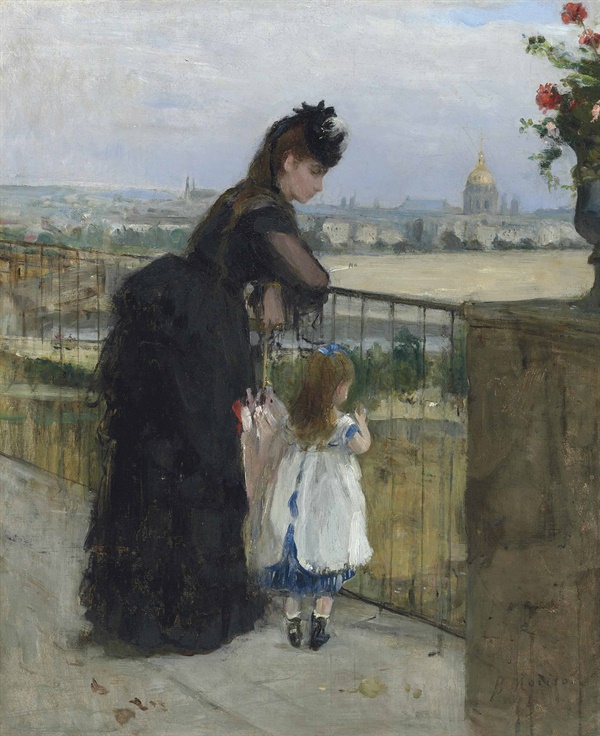 발코니의 여자와 아이(Woman and child on a balcony) 캔버스에 오일, 61x50cm, 1872 