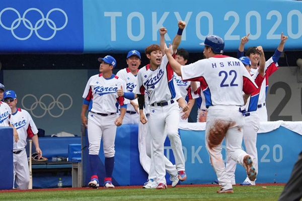  지난해 도쿄올림픽서 도미니카 공화국과 동메달 결정전을 치르던 대한민국 선수들의 모습