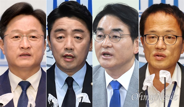 민주당 전당대회 당대표 출마를 선언한 강병원, 강훈식, 박용진, 박주민 의원(왼쪽부터). 