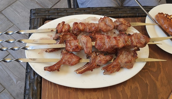 거의 매 끼니 먹었던 양고기 샤슬릭, 키르기스스탄 대표 음식 중 하나로 고기 좋아하는 사람이라면 샤슬릭 맛 하나로도 키르기스스탄을 다시 찾을 명분으로 충분하다.