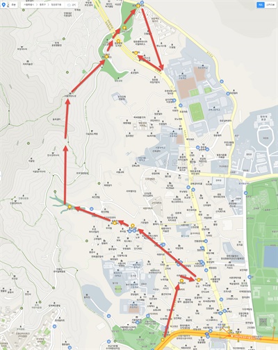 프로그램 당일 시작부터 마무리까지 경로를 ‘카카오맵’ 지도 위에 표시했다. 

