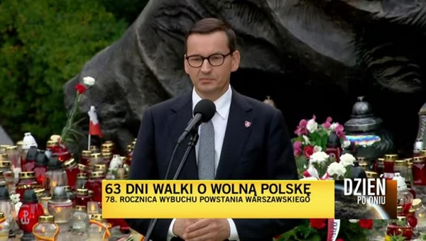 마테우시 모라비에츠키 폴란드 총리는 지난 8월 1일 바르샤바 봉기 78주년 기념 연설에서 "파괴자와 범죄자의 후손들인 오늘날의 독일은 실질적인 보상 없이는 역사의 새 장을 열 수 없음을 깨달아야 한다"고 주장했다. 