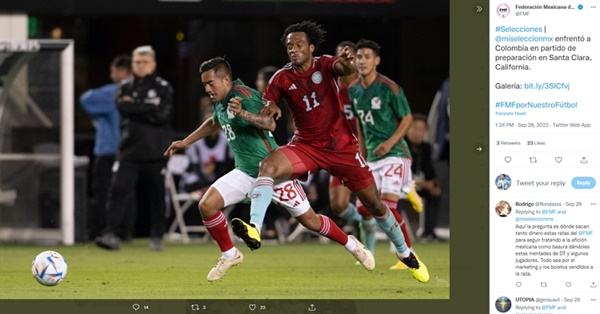 멕시코vs콜롬비아 멕시코가 9월 A매치 콜롬비아와의 평가전에서 2-3으로 패했다. 