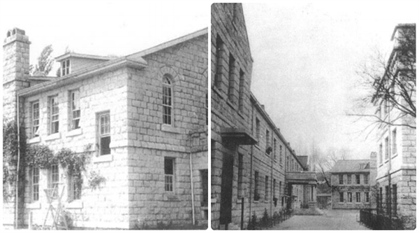 개성에 있는 호수돈 건물 모습, 왼쪽은 호수돈 강당 모습인데 왼쪽은 1920년대, 오른쪽은 1930년대 촬영됐다. (호수돈 100년사 중에서)