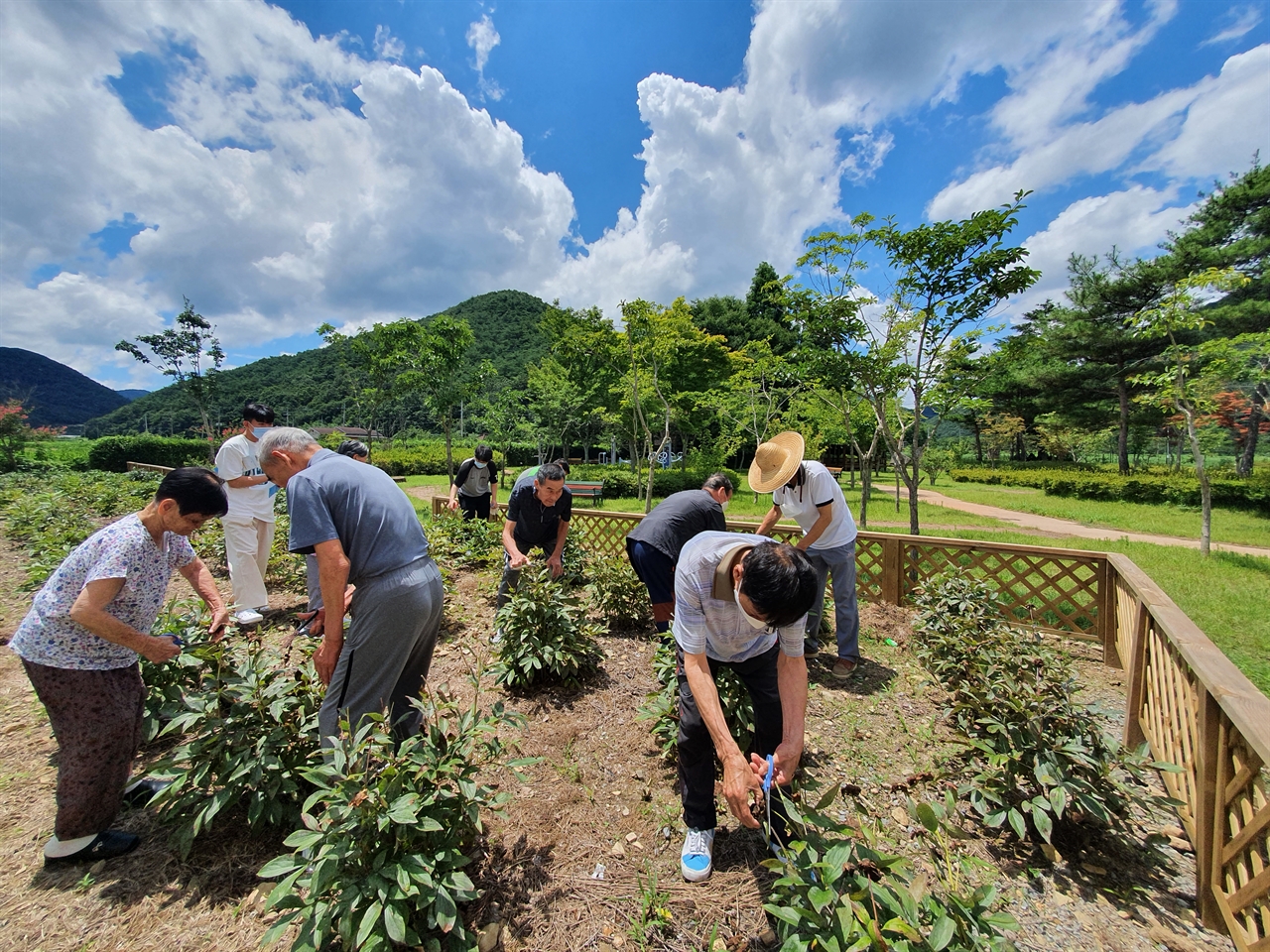 국립백두대간수목원이 프로그램 참여자들에게 꽃과 나무의 특성과 시기별 관리 방법을 꼼꼼히 교육하고 있다.