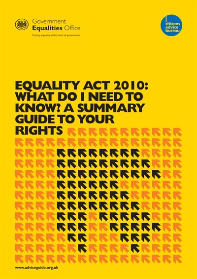 영국 정부 평등청이 2010년 평등법 제정에 맞춰 발간한 '권리에 대한 요약 가이드' 문서 표지.