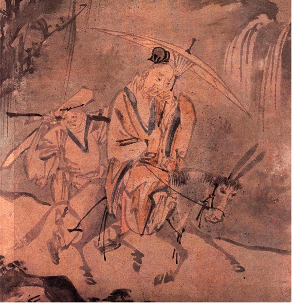 김명국, 17세기, 비단에 담채, 31.6x 45.7cm, 국립광주박물관 소장