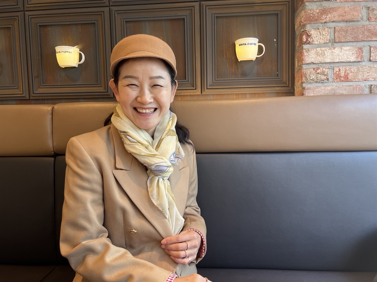 강서구 한 카페에서 만난 박경진 승무원의 모습