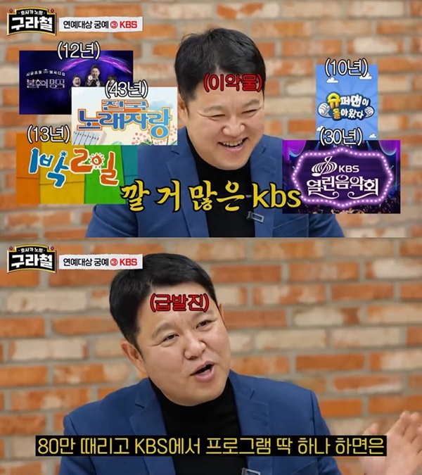  지난 10일 공개된 KBS 웹예능 '구라철'의 한 장면.