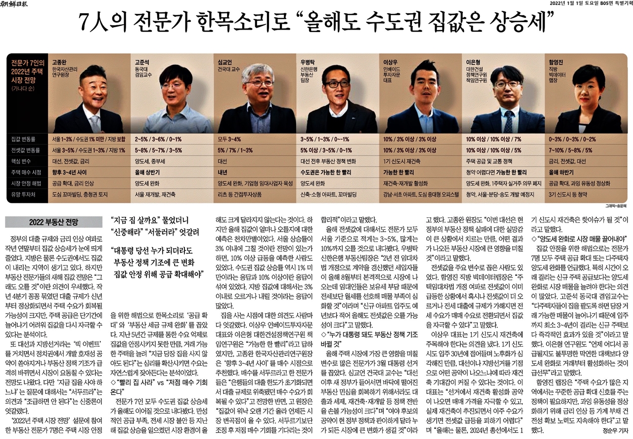 조선일보의 2022년 1월 1일자 기사