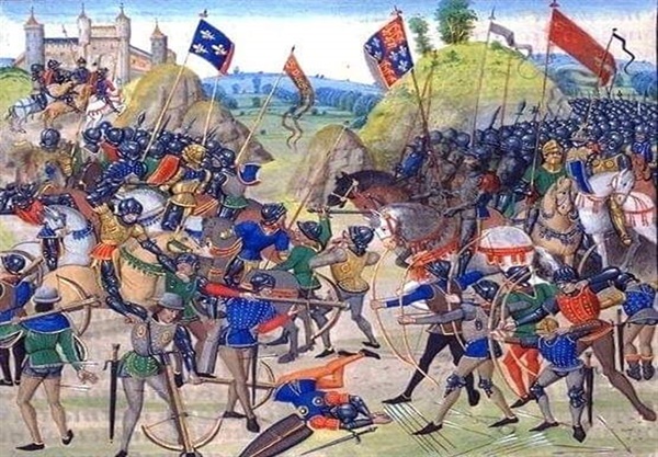 백년전쟁에서 프랑스군이 동원한 제노바 용병들은 석궁을 제대로 쏴 보지도 못한 채 영국군의 화살을 맞고 달아나기에 바쁘다.