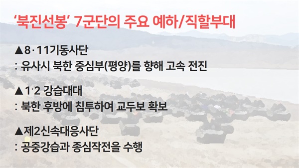 7군단의 주요 예하/직할부대 주요 전시 임무