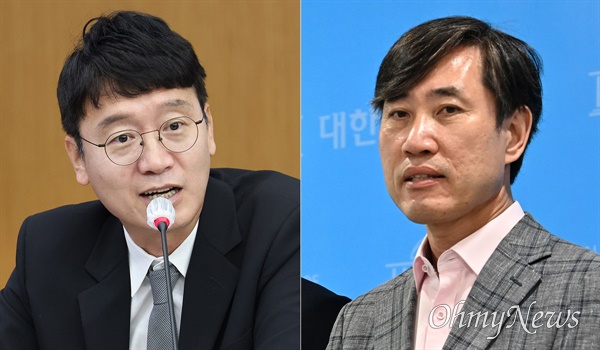 왼쪽부터 국민의힘 김웅 의원, 하태경 의원. 
