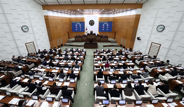 2022년 12월 22일 오후 서울 중구 서울시의회에서 제315회 정례회 제7차 본회의가 열리고 있다.