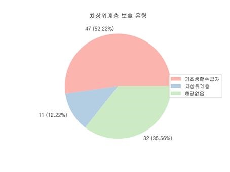 설문조사 결과 응답자들의 경제적 보호 상황 구분