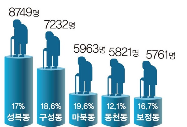 [그래프1] 지역별 노인 인구수 상위 5곳