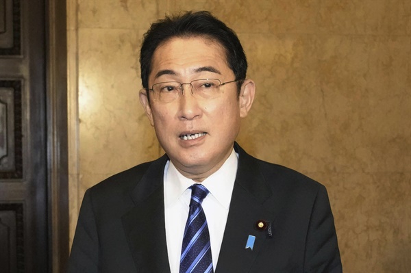 지난 6일 기시다 후미오 일본 총리가 도쿄 국회에서 발언하고 있다.