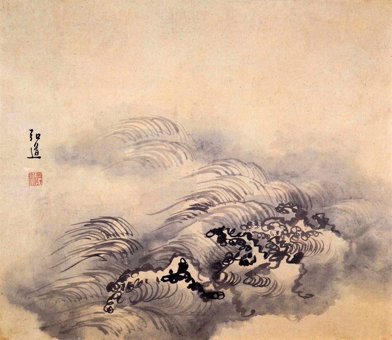 김홍도, 18세기 후반, 종이에 수묵, 41.7x48cm, 간송미술관 소장