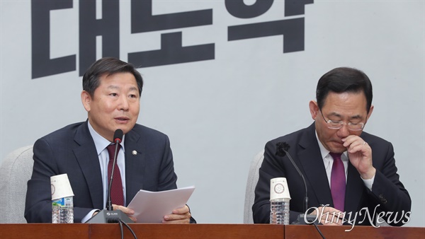 이철규 국민의힘 사무총장이 지난 3월 28일 서울 여의도 국회에서 열린 원내대책회의에서 발언하고 있다. 