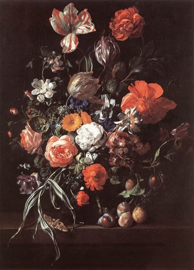 꽃다발과 자두가 있는 정물화, 1704