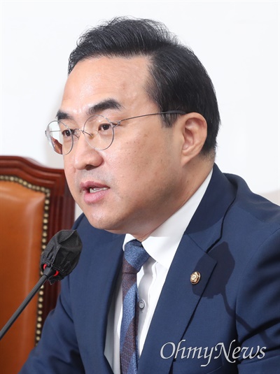 박홍근 더불어민주당 원내대표가 5일 서울 여의도 국회에서 열린 최고위원회의에서 발언하고 있다.
