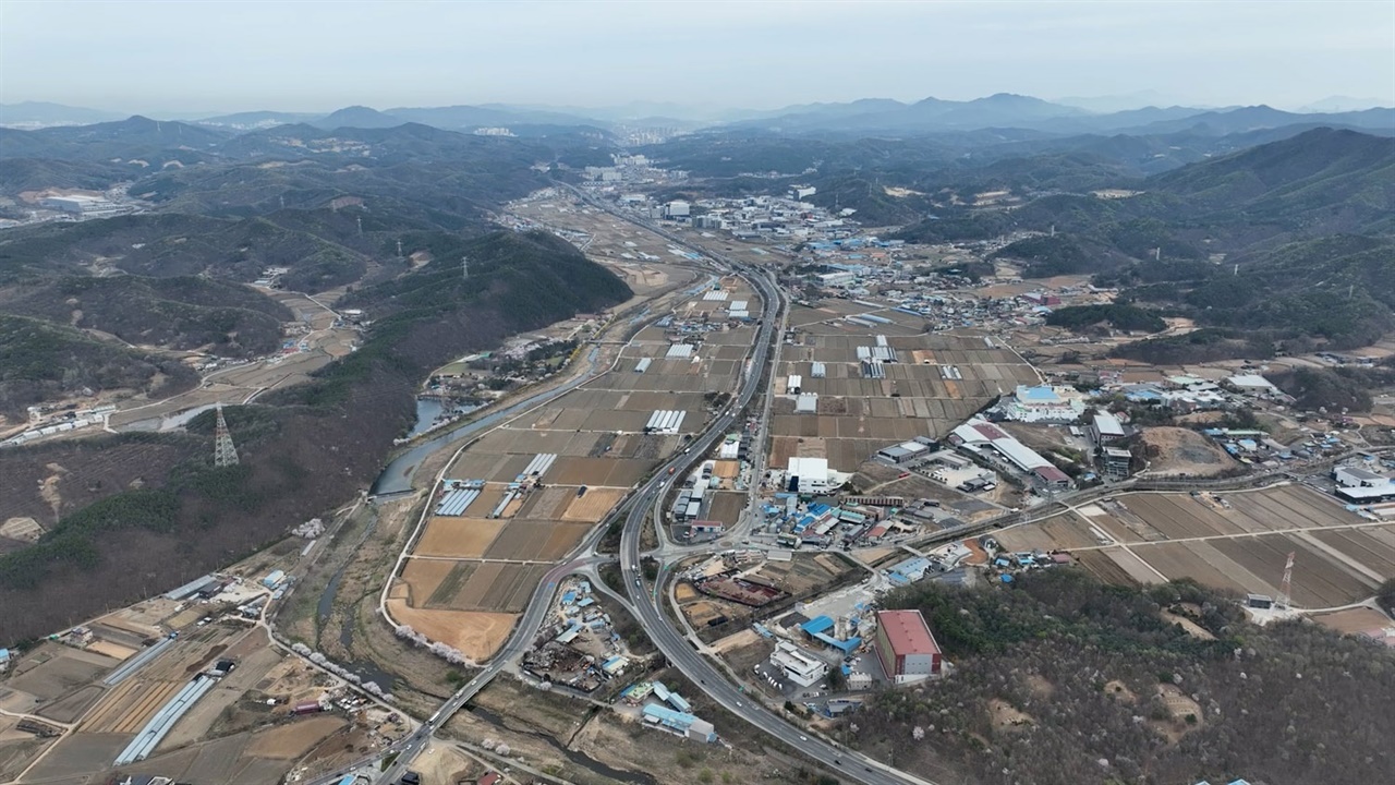  시스템반도체 클러스터터 국가첨단산업단지 후보지로 지정된 용인특례시 처인구 이동읍과 남사읍 일대 전경