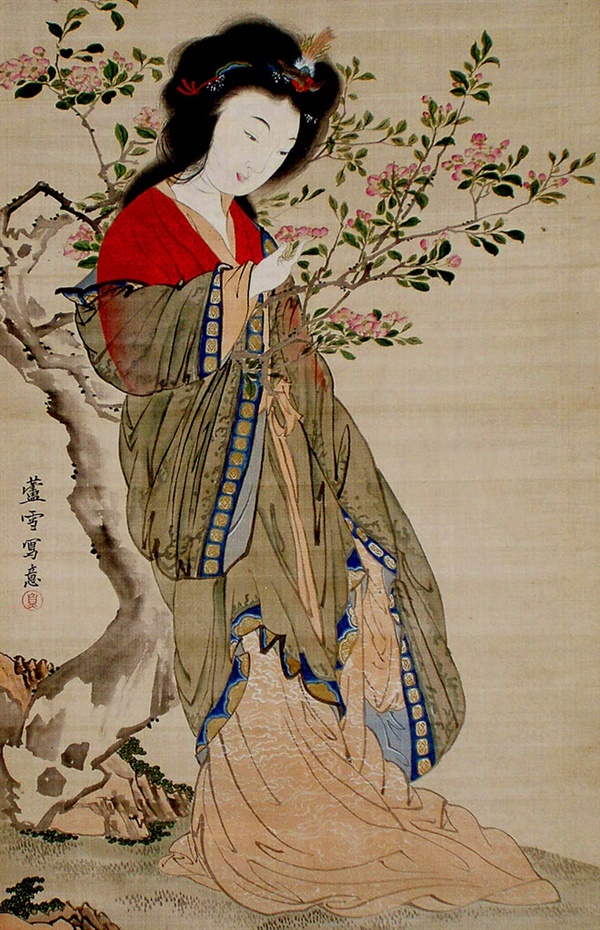 나가사와 로세쓰, 18세기, 비단에 채색, 56x122cm