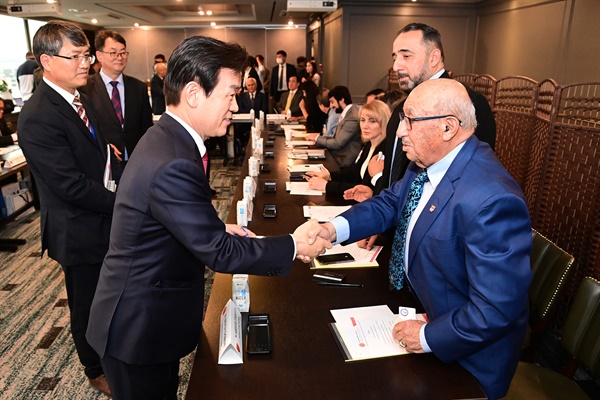  3일 진주 동방호텔에서 열린 '2023 진주아시아역도선수권대회’ 집행위원회 회의.