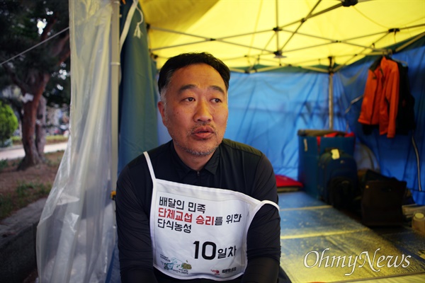 홍창의(47) 민주노총 서비스연맹 배달플랫폼노조 위원장